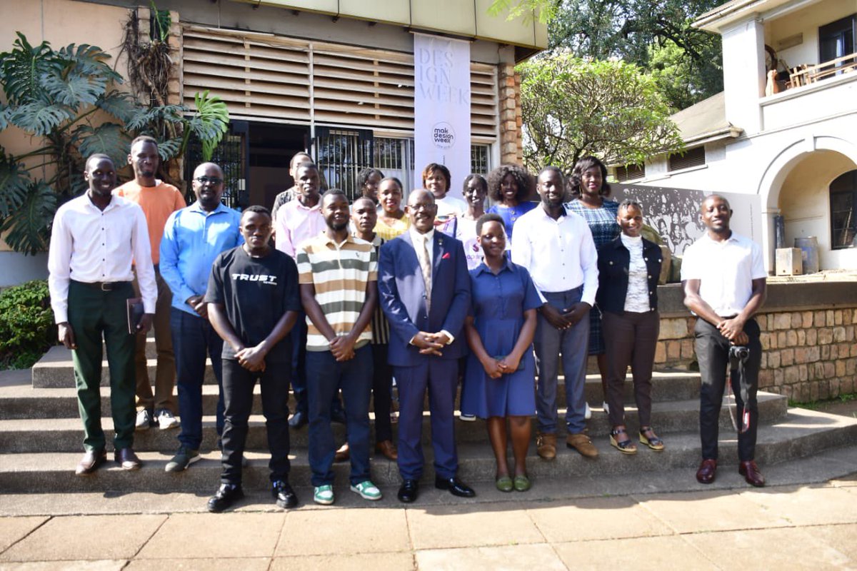 ProfNawangwe's tweet photo. A tour of the exhibition by the first cohort of students of Visual Communication, Design and Multimedia revealed the huge potential for innovation among Makerere University students. I encouraged the students to pursue their innovations to full product development and commercialisation.