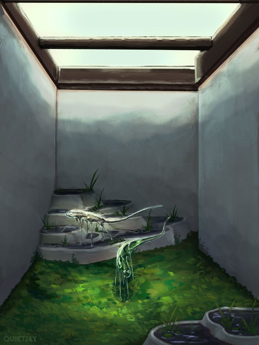 zoolim_official's tweet photo. In the Greenhouses, a new species has been found. These entities roam corridors and wade in small terraces. https://t.co/r5S3yH6Xk8