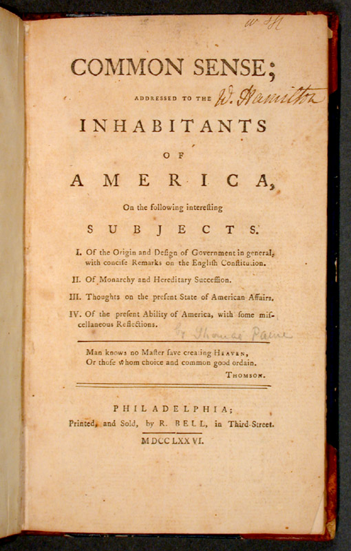 RepKeithAmmon's tweet photo. Thomas Paine's short pamphlet, Common Sense, published 250 years ago in early 1776, helped inspire the American Revolution and is a part of our intellectual heritage. 

The 250th anniversary of the United States' founding is a good time as any to rekindle the spirit expressed back then.

Here are its opening lines. Link to full text below.

"Some writers have so confounded society with government, as to leave little or no distinction between them; whereas they are not only different, but have different origins. Society is produced by our wants, and government by our wickedness; the former promotes our happiness positively by uniting our affections, the latter negatively by restraining our vices. The one encourages intercourse, the other creates distinctions. The first a patron, the last a punisher.

Society in every state is a blessing, but government even in its best state is but a necessary evil; in its worst state an intolerable one; for when we suffer, or are exposed to the same miseries by a government, which we might expect in a country without government, our calamity is heightened by reflecting that we furnish the means by which we suffer."