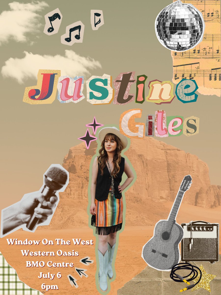 JustineGiles's tweet photo. Catch me next Monday, July 6th at 6pm as part of Stampede’s Window On The West 🎶 This is your last chance to catch me in Calgary for a while, before I head up to Yellowknife to play Folk On The Rocks Festival. Hope to see ya soon 😊 https://t.co/EpT3wYH7kz