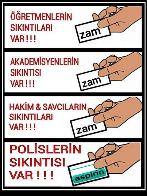 Yhsgihtholsun's tweet photo. Çalışma saatine göre Kamu Çalışanları arasında en az maaş alan Polislerdir. Artık aspirin istemiyoruz!
 #PoliseNeYaptınız https://t.co/uzNDvIhosX