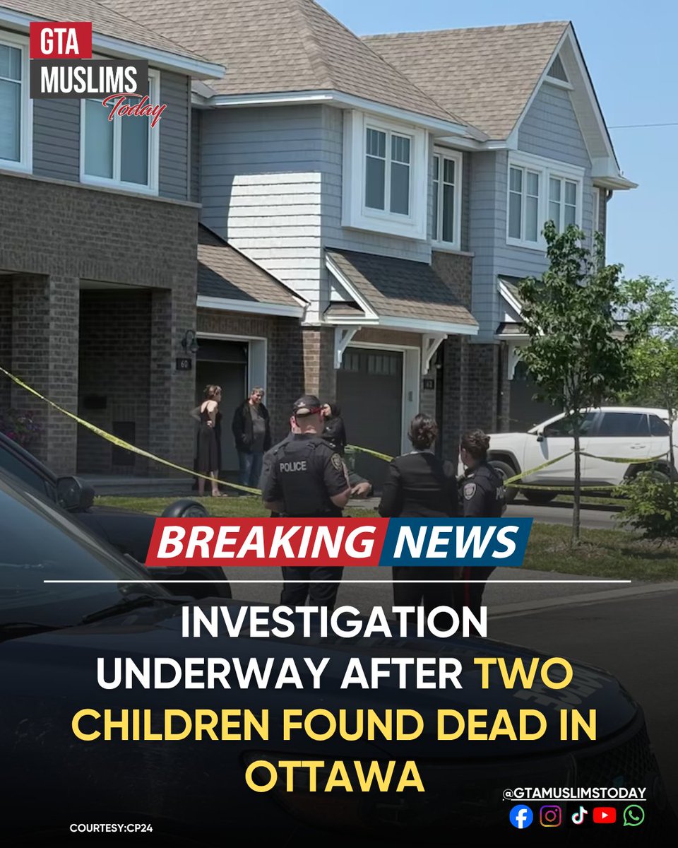 GTAMuslimsToday's tweet photo. Two children have been found dead inside an Ottawa home in what police are investigating as a suspected murder-suicide.

Authorities say the father of the kids was also found deceased in a vehicle fire in Eastern Ontario. Investigators are looking into the connection. https://t.co/JpREgPJJsj