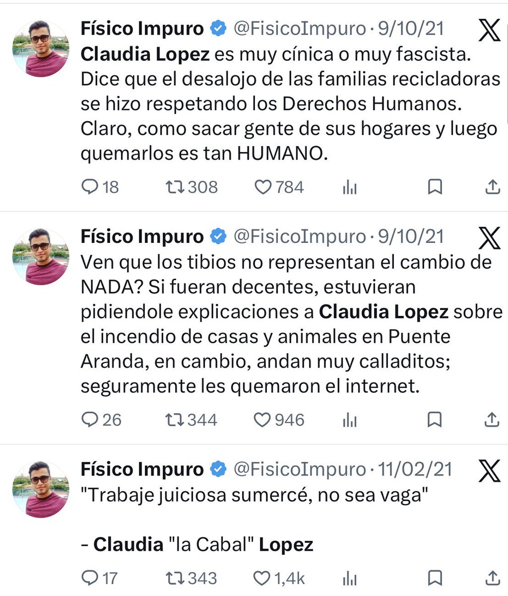 panda9026's tweet photo. @FisicoImpuro Ahora si le sirve Claudia López doble moral hpta? Por eso los zurdos son una mierda, por qué siempre se pegan del lado que más les conviene y les importa un culo su ideología política, solo quieren tener la razón siempre https://t.co/qksAMdOYVY