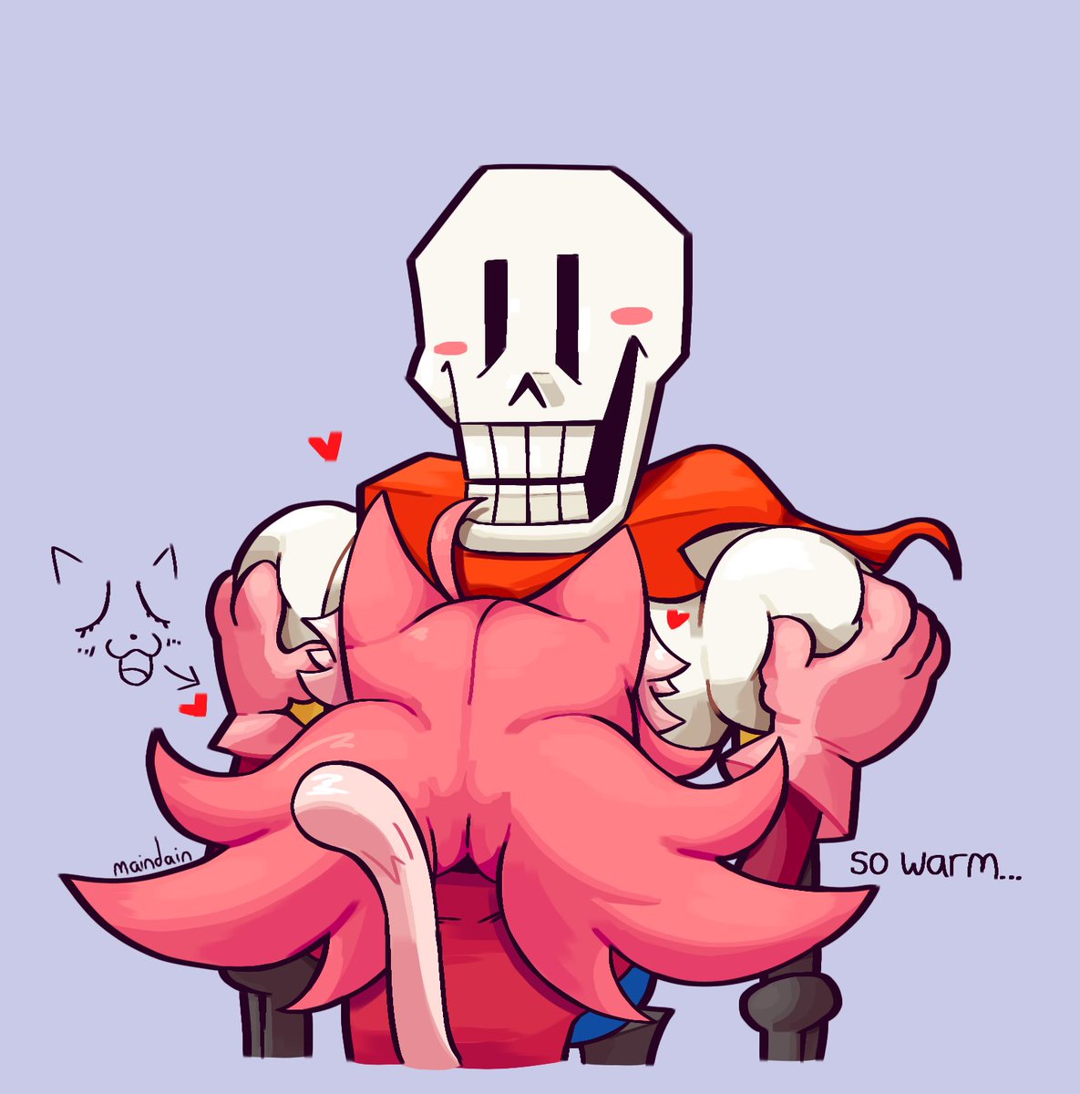 maindained's tweet photo. papyrus is a good heating pad #undertale https://t.co/lq8eHox65k