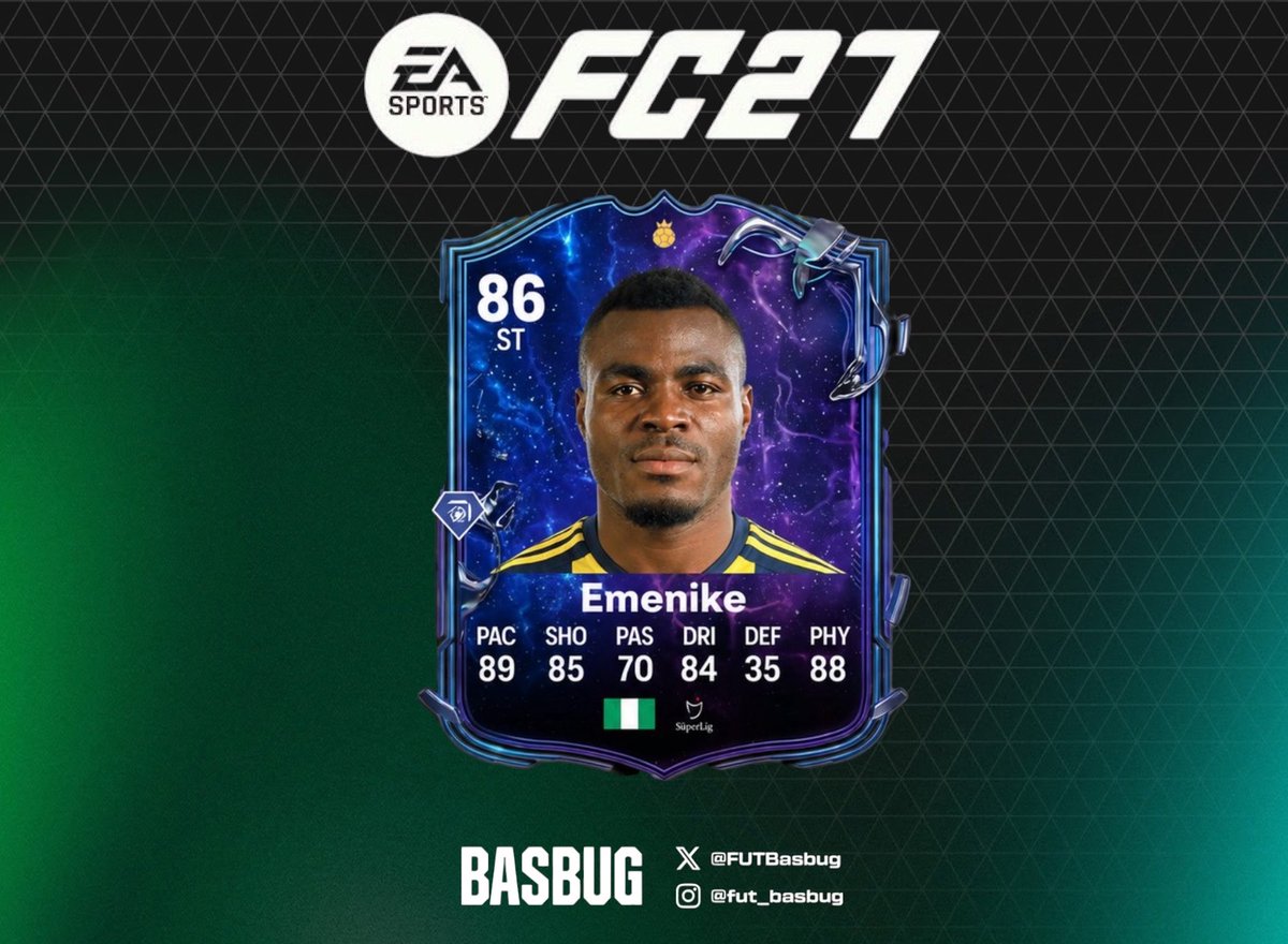 FUTBasbug's tweet photo. 🚨EMMANUEL EMENIKE 🇳🇬 FC 27’de HALL OF FAME OLARAK OYUNA GELİYORRR! 🔥🔥

• Ülkemiz adına önemli bir haber daha, başka nelerin gelmesini istersiniz??? https://t.co/NiepO8FvJU