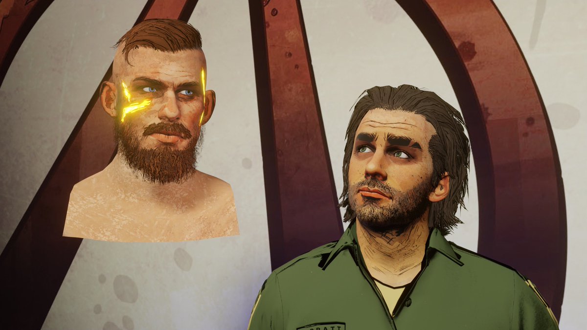 somepersonyan's tweet photo. [STAB: Staci x Jacob] Handsome Jac(k)ob &amp; Peachy Cupcake

Some updates from an old project. I don't have the strength to work on this right now, but I think I will complete it one day...
#stacipratt #jacobseed #farcry5 #borderlands #handsomejack #rhysstrongfork #stab #seedpratt https://t.co/gU8dXa9W0I