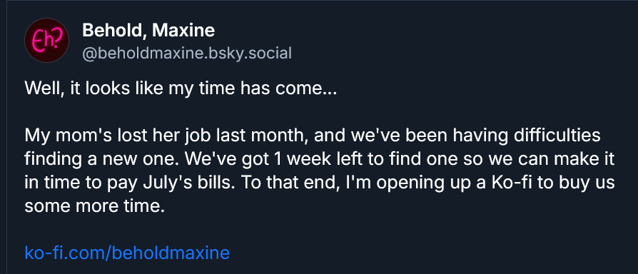 FmsDraws's tweet photo. BeholdMaxine, creator of the Deltarune Ribbit Mod, and one of the 3 Musketeers from the UT 10th anniversary, is currently going through a financial crisis! Please support them if you can. (link below) https://t.co/sK1jehQK4D