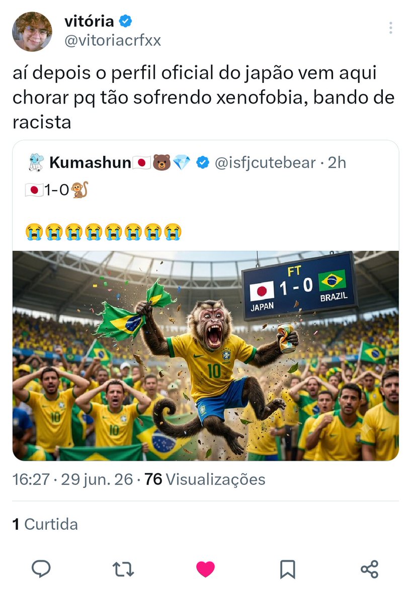 LariMac96255's tweet photo. @realmilgrauu Você não viu os ataques racistas deles pra gente ? https://t.co/Afa9KRpCp7
