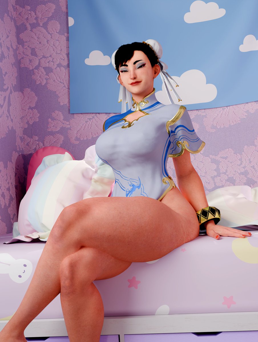Irialeou2's tweet photo. Waiting for her mate~

Chunli: @Trunks_MS 
Inpired on the gorgeous @bunysae_ 

#blender #SF6 #blender #sfw https://t.co/ThvBXPND2r