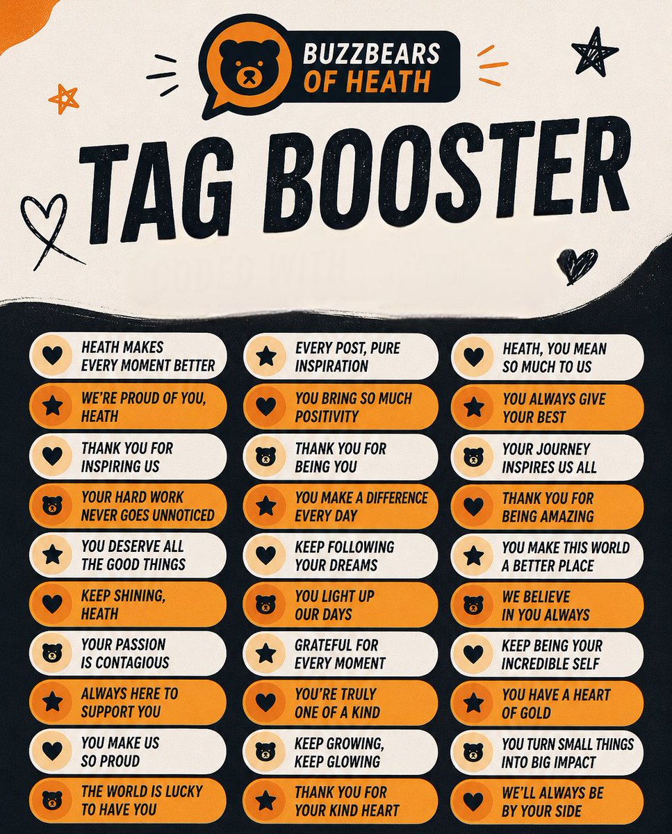 HeathBuzzBears's tweet photo. SIXTH 𝐓𝐀𝐆 𝐁𝐎𝐎𝐒𝐓𝐄𝐑 

BuzzBears, please engage here. 

Our goal is FIVE HUNDRED replies.

SIXTH 𝙒𝘼𝙑𝙀

Tag booster will drop every twenty minutes, so let’s all join in, copy, paste, and keep the buzz going for Heath.

MIGUEL AS A FRIEND
#HeathJornales https://t.co/vlYEnV2ROF