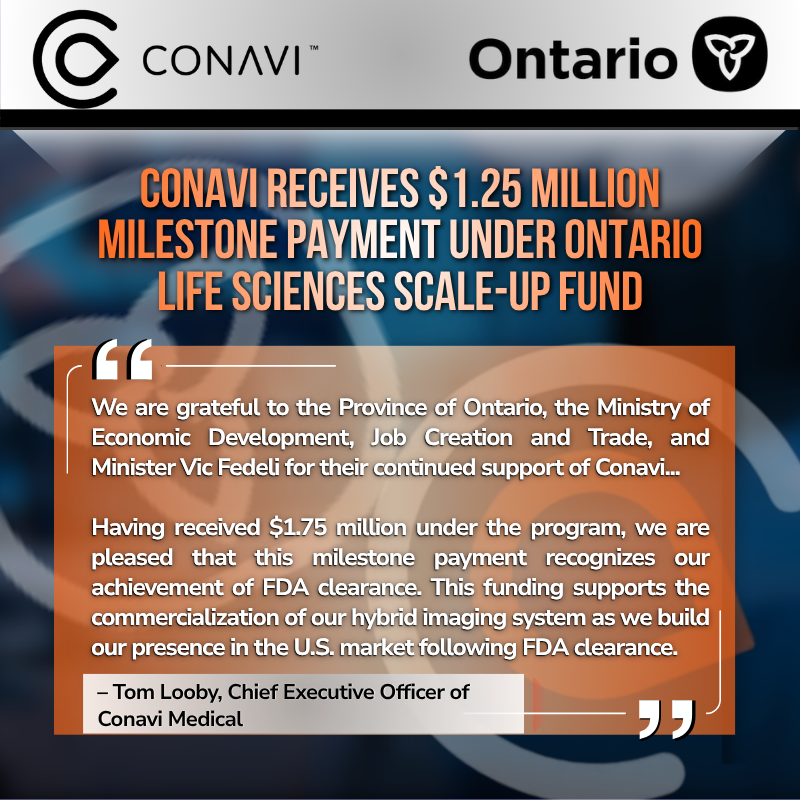 ConaviMed's tweet photo. $CNVI.V $CNVIF
Life Sciences Scale-Up Fund milestone hit for #Conavi!
Triggered by our recent U.S. FDA #510k clearance, proceeds will support our hybrid #IVUS-#OCT imaging system across:
☑️ Commercialization initiatives
☑️ Manufacturing scale-up activities
☑️ Project costs associated with the U.S. market launch
Thank you @ONeconomy and @VictorFedeli for your continued partnership!
Full #CNVI PR 🔗 https://t.co/nP7DfLxASv