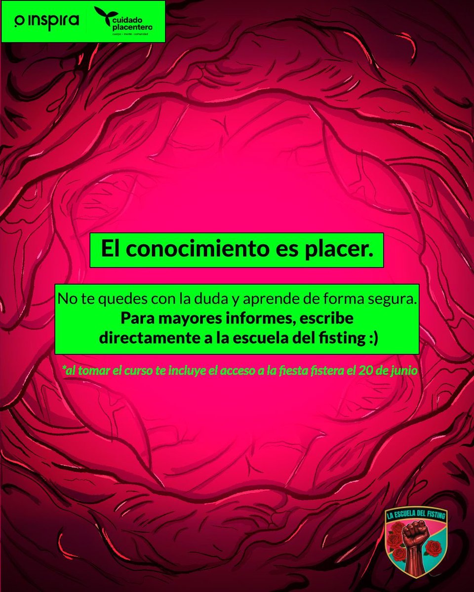 FFBOYMEX's tweet photo. El CURSO está dirigido a lxs personas interesados en el FISTING ANAL (dar o recibir) 

El curso se divide en:

Día 1: QUE ES EL FF / REPARACIÓN DEL ESPACIO
Día 2. Preparación personal / Dilatación
Día 3 REDUCCIÓN DE DAÑOS

Manda mensaje para más información 
@InspiraCambioAC @ESCUELAFFMX @ArmandFist