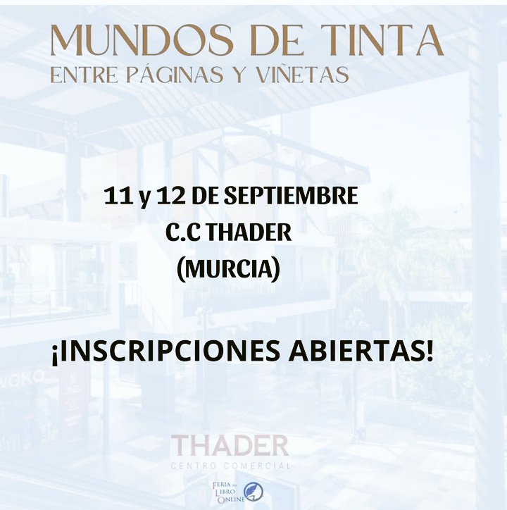 ElisabethMarM's tweet photo. Para todos/as aquellas personas que queréis promocionar vuestros libros 📚
Podéis inscribiros https://t.co/8zF8tAgNl8
#Murcia #LibrosRecomendados #Comic #escritores #Pluma #Literatura #Ilustradores #dibujantes #autores
HAZ RT 🙏🏻 https://t.co/qe5xbRivB8