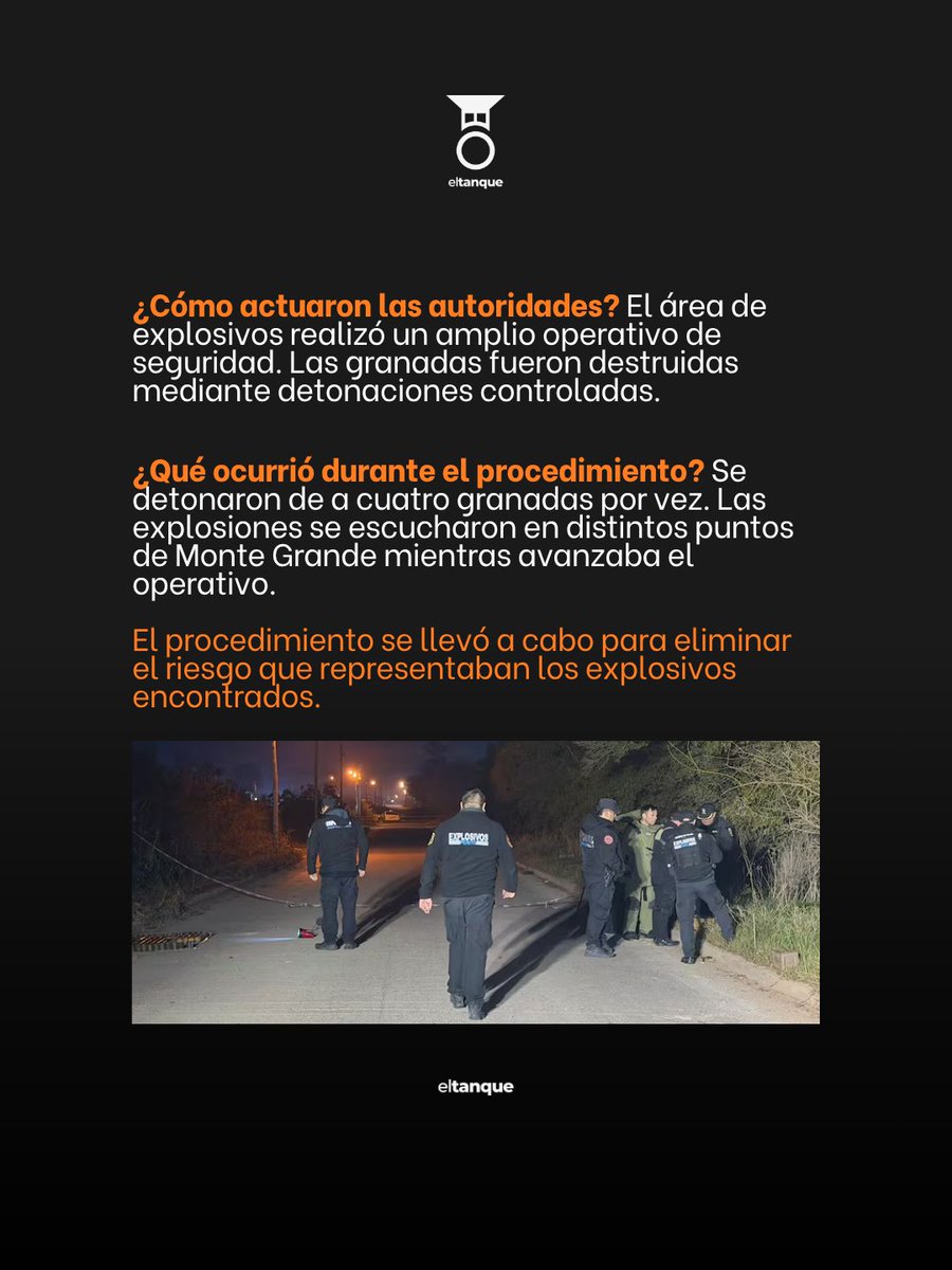 eltanquecom's tweet photo. 💥 ¿AYER POR LA NOCHE TAMBIÉN ESCUCHASTE LAS EXPLOSIONES? 

Sorpresas por explosiones que se escucharon durante la noche. El ruido se debió a un operativo para detonar de forma controlada más de 20 granadas halladas en el distrito.

🤔 ¿Las escuchaste desde tu barrio? https://t.co/2I31J6KSTh