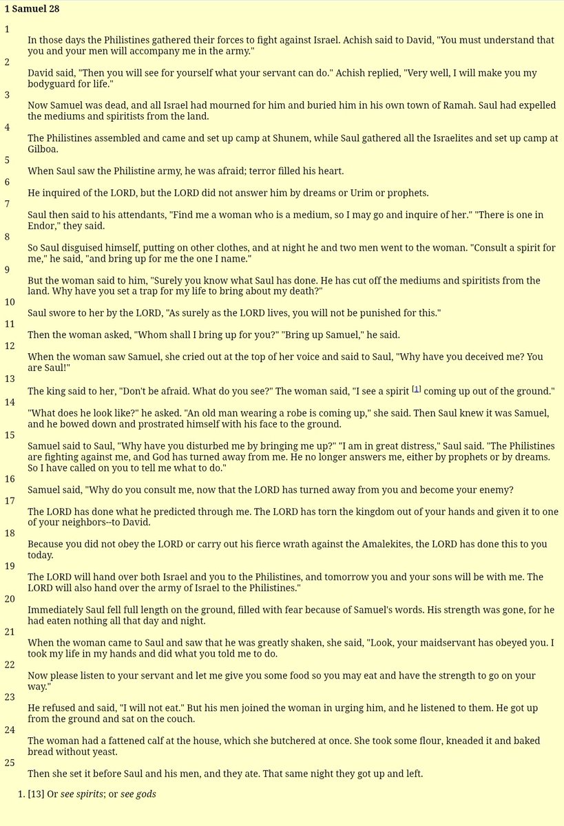 DrVnee's tweet photo. @zandatoto There is no better text in the bible than 1 Samuel 28 that demonstrates the differences between a prophet and svikiro. All in 1 chapter. https://t.co/tyQe4LJzUD
