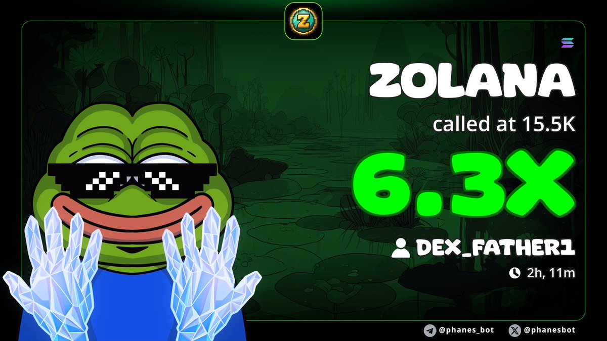 meme_Gems01's tweet photo. 6.3x up on $ZOLANA

Ez6gPDiNK7VtGe5o9vnhDHJq9QPHvEYmSo8teu8mpump https://t.co/isCKTZ8wGE