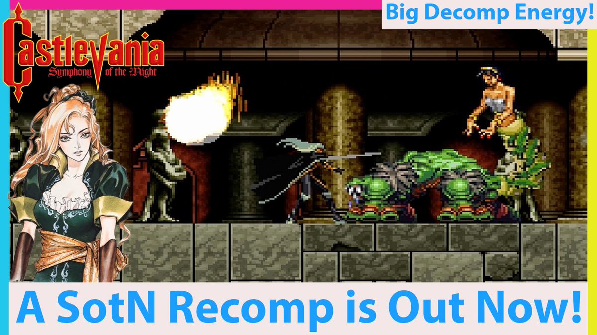 VEsoterica's tweet photo. And just like that a Castlevania: Symphony of the Night recomp is here! The XBLA version but it works great and is infinitely modable! Now we wait for the PS1 decomp to finish so we have even more options (vid in reply) #gaming #gamingnews #retrogames #castlevania https://t.co/BTCkLT9qV9