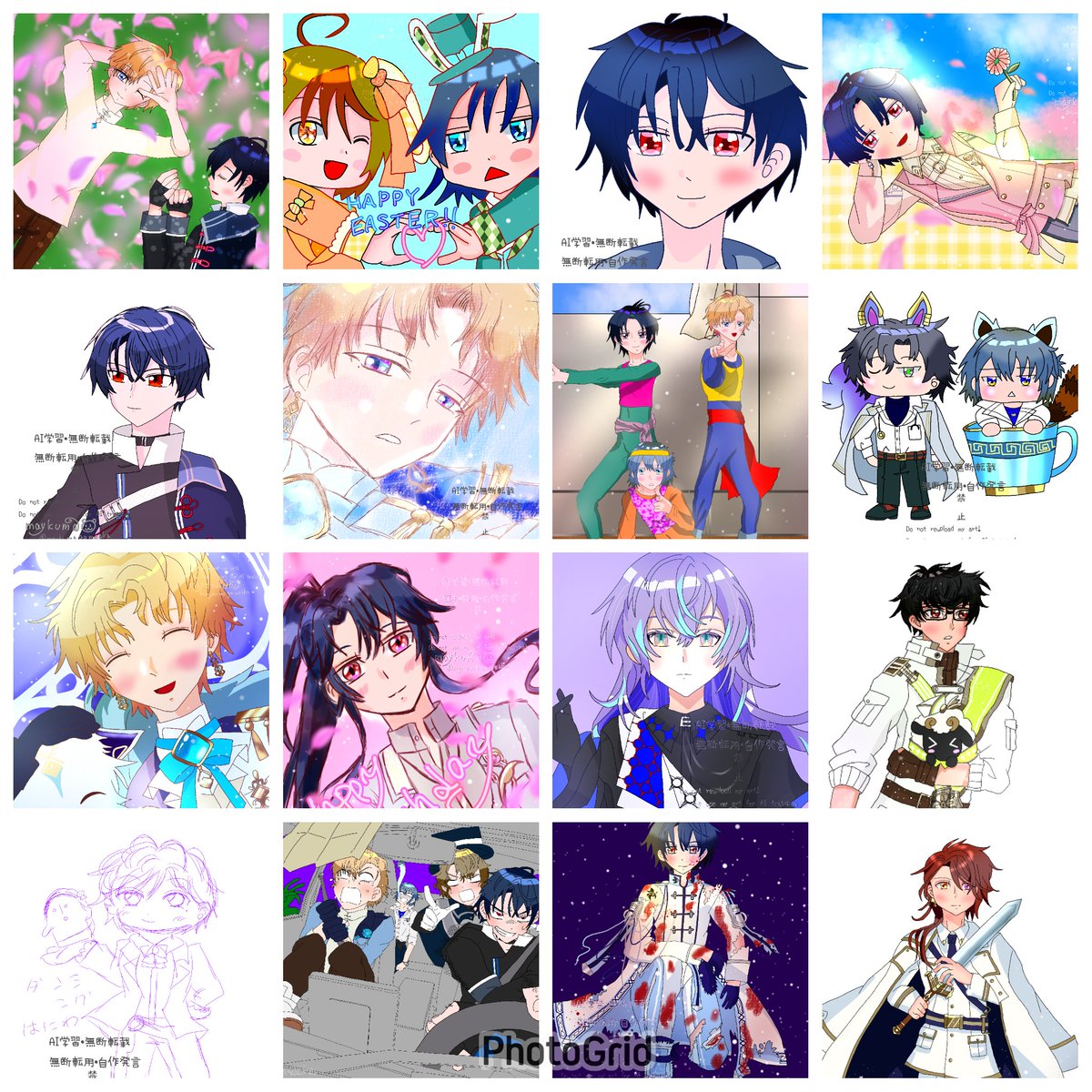 maykumagameaka's tweet photo. #2026年上半期に描いた絵を晒そう
落書き含む76枚＋塗り絵３枚＋雑アニメ3本
結構頑張った！！
オリキャラやうちのこさんも描かせていただきありがとうございました✨
素材は二枚借りました！！ https://t.co/Qmj4wSqF7o
