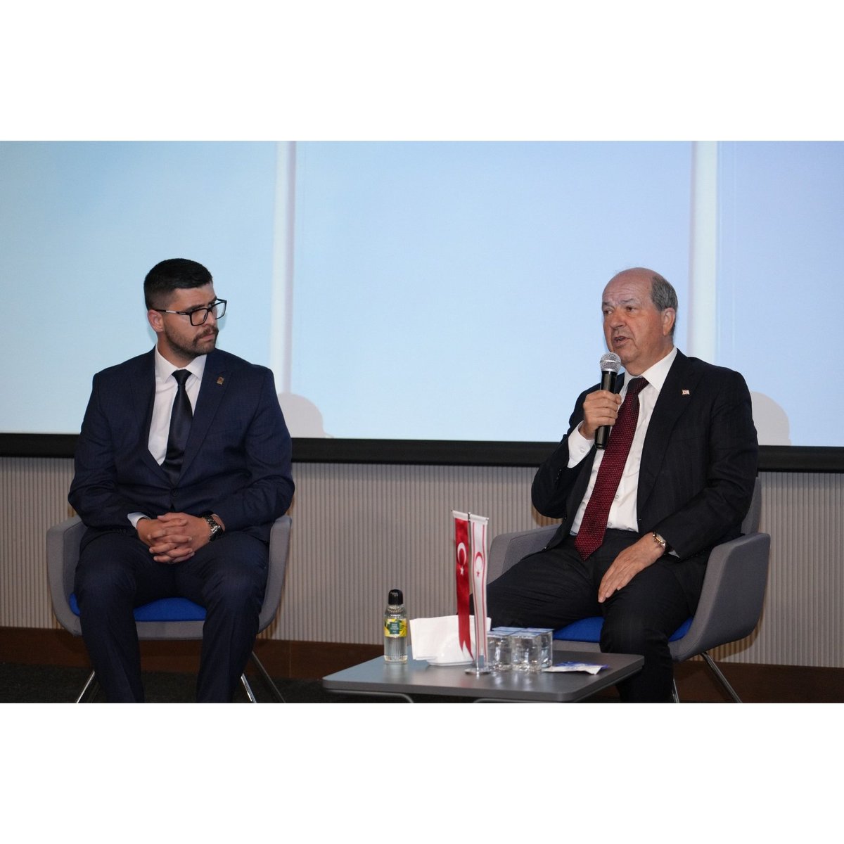 Cihanyalvr's tweet photo. Kuzey Kıbrıs Türk Cumhuriyeti’nin 5. Cumhurbaşkanı Sayın Ersin Tatar'ın katılımlarıyla düzenlediğimiz “Doğu Akdeniz'de Türk Varlığı ve Kuzey Kıbrıs Türk Cumhuriyeti'nin Stratejik Önemi" isimli konferanstan. https://t.co/1dGTjCn0yZ