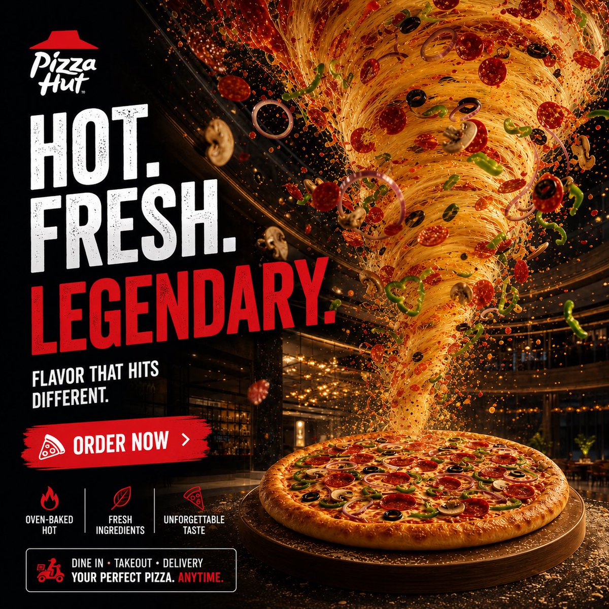 ugencyai's tweet photo. Honestly @pizzahut, we just love your pizza so much that we had to create this for you. 🍕✨

The team at Ugency AI put together a little creative concept celebrating the ultimate cheese pull and that legendary flavor. Consider this our official love letter to the crust. 👇 https://t.co/1KjV3fyBDd