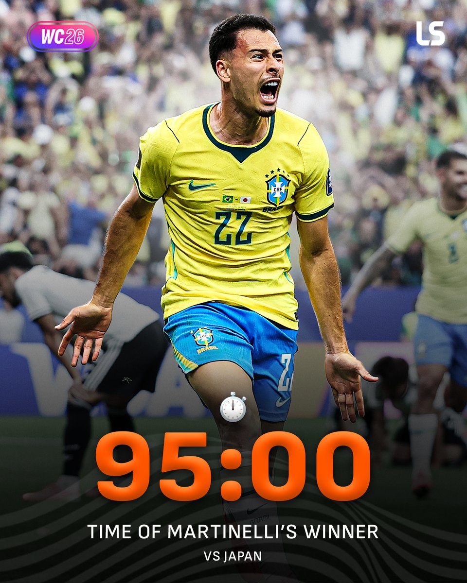 livescore's tweet photo. Martinelli scored the latest knockout round winner in normal time at a World Cup since records began in 1966 🤯 https://t.co/q47joKFiJm