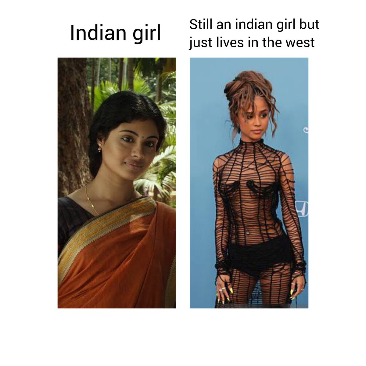 Theaspirintouch's tweet photo. Indian girl #meme #indian #girl #nri #tyla #nri #lifeofpi https://t.co/A7NBpjbdkx