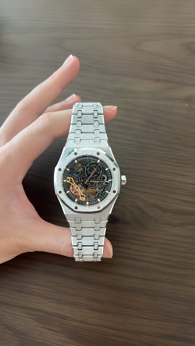 TimepieceTyler_'s tweet photo. White gold frosted AP Openworked just came in on consignment.

Private seller. 

DM for details, open to offers. https://t.co/iroulO7euf