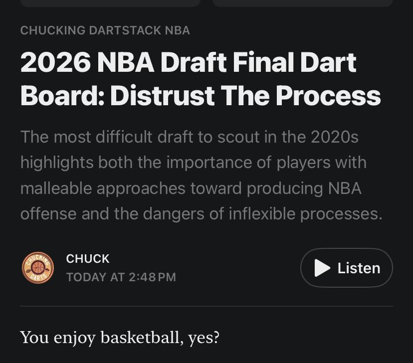 Chucking Darts NBA & Draft Podcast tweet media