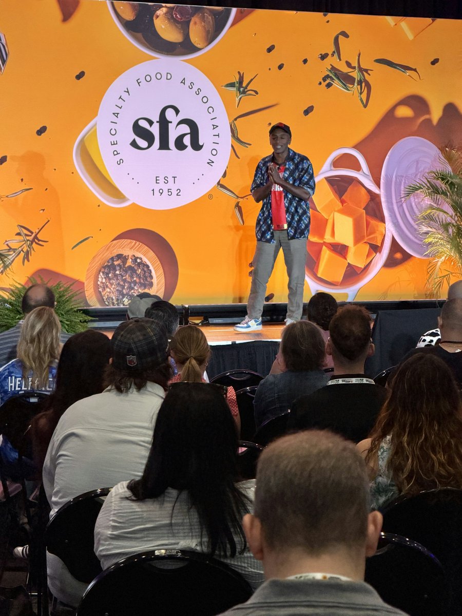 Specialty_Food's tweet photo. Connection 💛 was the theme of Day 2 at the Summer #FancyFoodShow. We got inspired by the keynote from Marcus Samuelsson, emerging brands in the Spark Pavilion, and the cheers of every World Cup watcher in the Javits Center. Best Monday ever! https://t.co/h7d6DonxKS