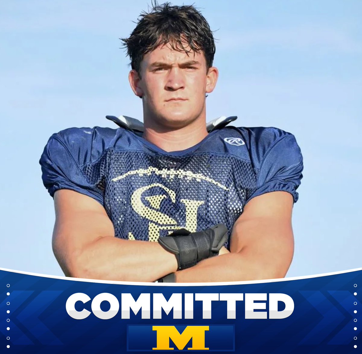 uofmcoverage's tweet photo. BREAKING: 2025/2027 3⭐️ LB Weston Port has committed to Michigan! 

The 6’2 230 pound prospect has been on a 2-year mission trip to Spain 

Weston held additional offers from Ohio State, Oregon, Georgia, Miami and 25+ others #GoBlue https://t.co/6PWmyVI6PI