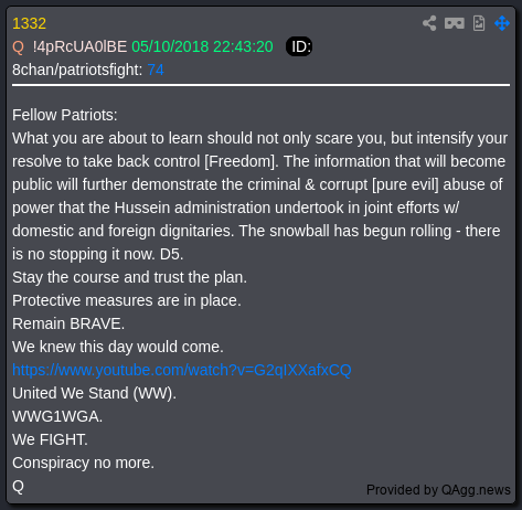 7thDean's tweet photo. The U.S. Department of Education's post "Get your Popcorn ready for a showdown!" showing "THE PRESIDENTIAL 1776 AWARD FOR CIVICS" banner in the Oval Office has a timestamp of 1:32 PM EST, 13:32 Military Time

Q 1332
Fellow Patriots:
What you are about to learn should not only scare you, but intensify your resolve to take back control [Freedom].👈 US Department of Education 👨‍🎓 
The information that will become public will further demonstrate the criminal & corrupt [pure evil] abuse of power that the Hussein administration undertook in joint efforts w/ domestic and foreign dignitaries. The snowball has begun rolling - there is no stopping it now. D5.
Stay the course and trust the plan. 
Protective measures are in place.
Remain BRAVE. 
We knew this day would come.
https://t.co/wQT4faVqwa
United We Stand (WW).
WWG1WGA.
We FIGHT.
Conspiracy no more.
Q

The U.S. Department of Education is actually teaching us something by letting us know what we are about to learn should not only scare us, but intensify our resolve to take back control for our FREEDOM, Stay the course and trust the plan, protective measures are in place. We knew this day would come, United we stand worldwide as we fight this fight together, Conspiracy no more. WWG1WGA..🌎👊🐸🔥🔥

Get your Popcorn ready for a showdown, it's going to be like 1776 all over again as we fight for our FREEDOM worldwide.....🍿🥳🙏