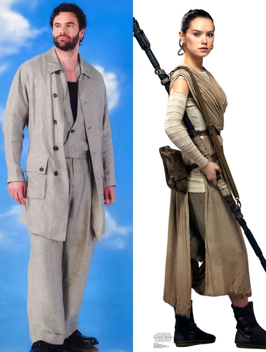 pantsaholic's tweet photo. Tom Bateman sporting rey and kylo inspired outfits to obsessed fest 👀

#reylo #thelovehypothesis https://t.co/Rg1rfCxszU