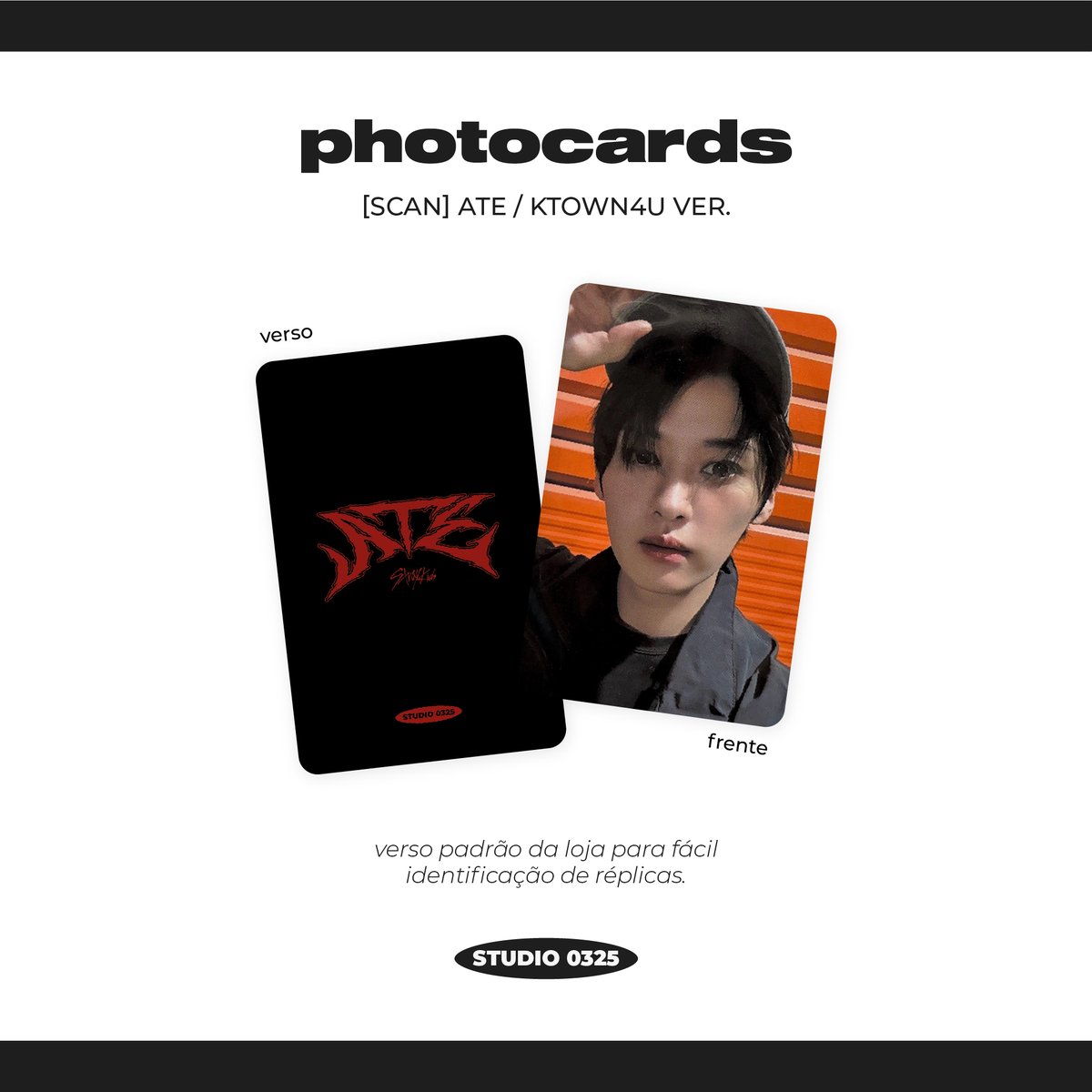 studio_0325's tweet photo. 🛒 | kit photocards fanmade - stray kids, ate | ktown4u ver.

disponível nas versões brilho e fosco!

a partir de R$3,00 a unidade

— compre pelo site: https://t.co/LOeyNY8NmQ https://t.co/kmQk2753Fq