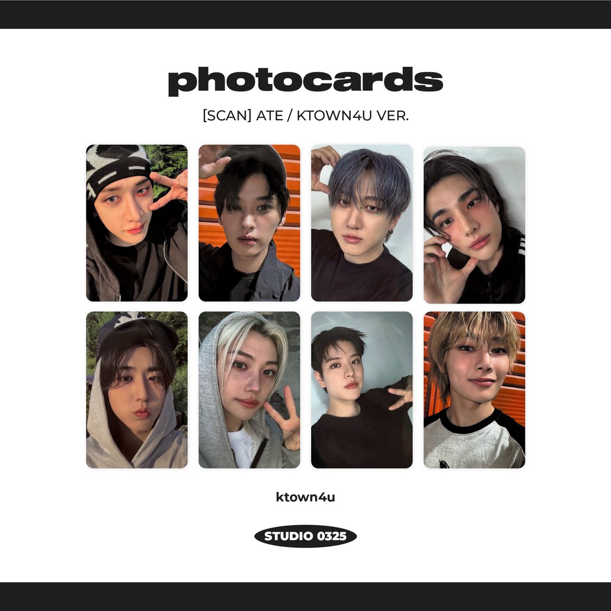 studio_0325's tweet photo. 🛒 | kit photocards fanmade - stray kids, ate | ktown4u ver.

disponível nas versões brilho e fosco!

a partir de R$3,00 a unidade

— compre pelo site: https://t.co/LOeyNY8NmQ https://t.co/kmQk2753Fq