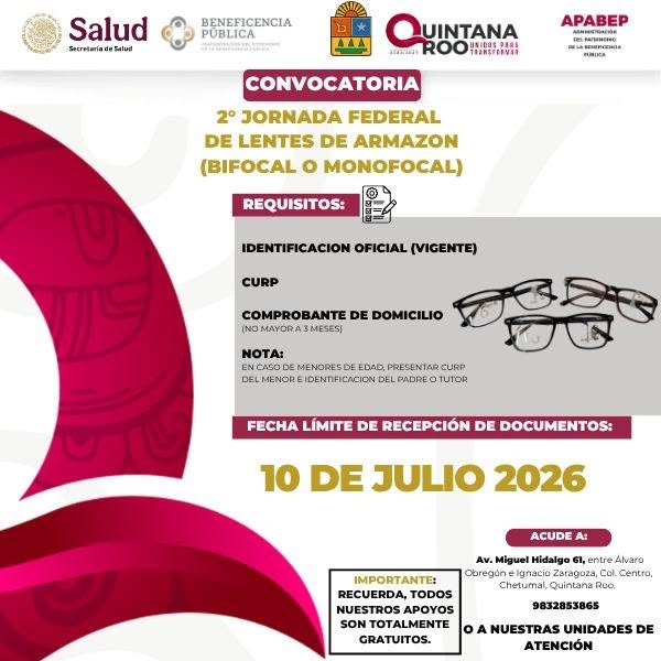 DIFPDC's tweet photo. La Beneficencia Pública Quintana Roo , en coordinación con el DIF Playa del Carmen, invita a la ciudadanía a participar en la 2da Jornada de Apoyos Federales 2026. 

📅 Fecha límite de inscripción hasta el 10 de julio de 2026

#DIFPlayaDelCarmen #AmorYProsperidad https://t.co/Y4MTcpmeDq