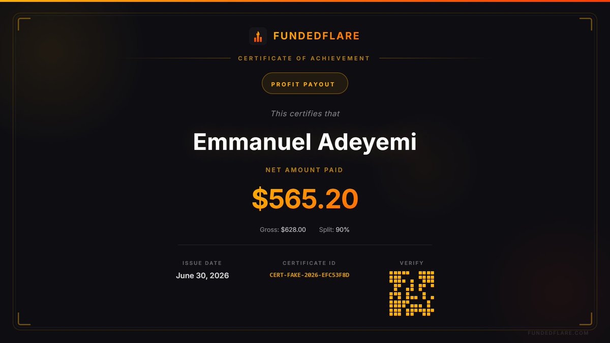 FundedFlare's tweet photo. 🏆 Another payout. Another trader winning.

The real question is...

If you woke up tomorrow with a funded account...

👇 What would be your FIRST trade?

🥇 XAUUSD
🥈 BTC
🥉 EURUSD
🏅 NASDAQ
Comment ONLY one answer.
Let's see which market wins. 👇
#FundedFlare #Forex #Gold #Trading