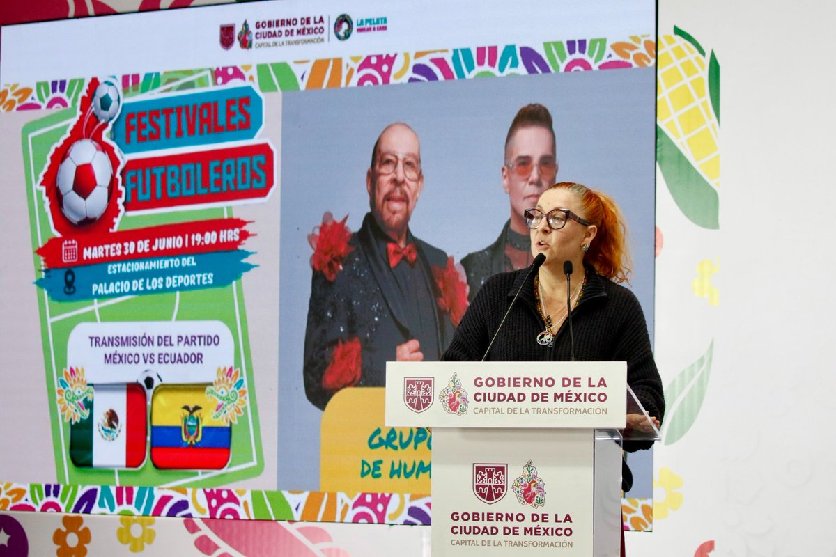 ClaraBrugadaM's tweet photo. Mañana juega la Selección Nacional y para que la fiesta sea de todas y todos, abriremos nuevos espacios con pantallas gigantes y conciertos gratuitos al terminar el partido: el Palacio de los Deportes para el oriente con Grupo Cañaveral; El Caballito en Reforma con Los Cuisillos y el Monumento a la Revolución con un ambiente 100% familiar para disfrutar a Triciclo Circus Band.

Aquí la alegría no se privatiza ni tiene boleto de entrada, ¡le pertenece al pueblo!