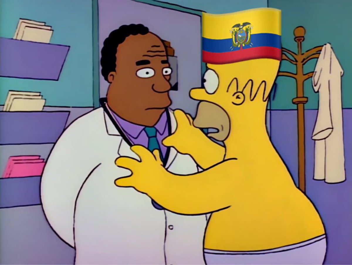 SoySimpsonito's tweet photo. – Ecuador, puede pasar por 5 etapas: La primera es negar.
– ¡No, porque el Estadio Azteca no pesa!
– Ira.
– ¡Ya verás, Méchico!
– Temor.
– ¿Y si el arbitraje les favorece?
– Súplicas.
– Por favor, denme entradas para el partido. Las pagaré muy bien.
– Y finalmente, aceptación.
– Ah, de todos modos me iban a eliminar 🤷🏻‍♂️