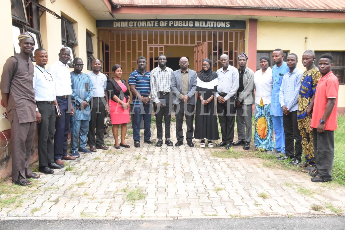 FUNAABNigeria's tweet photo. SUG, NAAS Executives Seek Stronger Collaboration with DPR

By Femi Dansu

The leadership of the newly inaugurated Students' Union Government (SUG), led by its President, Comrade Oluwatimileyin Soga, alongside the Executives of the Nigerian Association of Agricultural Students (NAAS), Federal University of Agriculture, Abeokuta (FUNAAB) Chapter, led by its President, Comrade AbdulRasaq Fawaz, today, June 29, 2026, paid separate courtesy visits to the Directorate of Public Relations (DPR) to explore opportunities for enhanced collaboration.

The meetings, held at the Directorate's Conference Room, centred on strengthening cooperation in publicity, image projection and the effective dissemination of information on the University's programmes, achievements, and other activities.

During their respective visits, the student leaders expressed their commitment to working closely with the Directorate to ensure that members of the University Community, particularly students, remain adequately informed about developments within the University. They also commended the Directorate for its sustained efforts in promoting the positive image and growing reputation of FUNAAB.

Welcoming the delegations, the Ag. Head, Directorate of Public Relations, Mr. Olasunkanmi Olajide, appreciated the visits, describing them as a clear demonstration of the student leaders' dedication to the continued growth and development of the University.

He noted that every member of the University Community serves as an ambassador of FUNAAB, saying, "We are the face of the University. FUNAAB is ours, and it is a world-class University to reckon with."

Mr. Olajide also briefed the Executives on the structure, functions, and responsibilities of the Directorate, assuring them of its readiness to support legitimate student activities through effective publicity and communication.

He further encouraged the student leaders to place God first in all their endeavours and ensure that their programmes align with and promote the University's mandate.

The Ag. Head also advised the Executives to exercise caution in their use of social media, urging them to be mindful of the content they share, as their conduct and online presence reflect not only on themselves but also on the image and reputation of the University.

Present at the meetings were staff members of the Directorate of Public Relations, including other Executive members of SUG and NAAS.

#SDG16, #SDG17