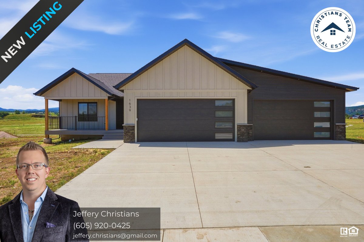 christians_team's tweet photo. #JustListed 1639 Oak Crest Court, Spearfish, SD | $799,900
Just completed by High Plains Construction and move-in ready today
.
- https://t.co/BIfywRvrVF
4 Bedrooms | 3 Bathrooms | 2,874 Sq. Ft. | 4-Car Garage | Built 2026

📷 Call 605-340-0768 for details https://t.co/dwPF4mdsAr