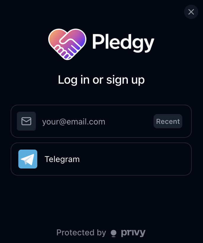 PledgyLive's tweet photo. We are officially LIVE: https://t.co/Ca8yb6CgVk

Sign-in using Privy via email or telegram 🤝

Your wallets are self-custody'd and secured, using Privy's non-custodial infrastructure for encrypting your data to stay safe and stay yours. https://t.co/nnSYGp2xVH