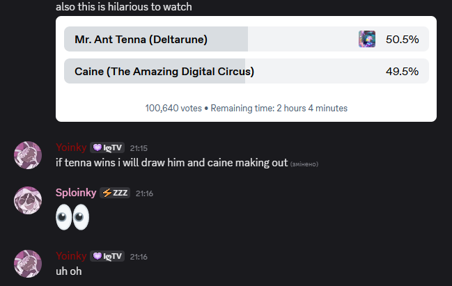 LemonyKleonella's tweet photo. Well
Since Tenna won against Caine then uh https://t.co/sZD0FGe5nu