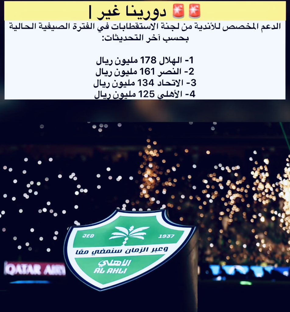 alfaqeeeh's tweet photo. يفصلنا على بطولة كأس القارات شهرين تقريباً والتي تتطلب تتوحد قلوب الأهلاويين العشاق للوقوف مع الفريق لخوض غمار الكأس الأحمر كأول بطولة يخوضها سيد آسيا للمرة الثانية على التوالي من البطولات السبع التي سينافس عليها الملكي الموسم المقبل والتي تتوجب وتتطلب الدعم الكامل ليتحقق  منجز وطني جديد الذي لم يسبق لأي نادي في القارة تحقيقه وبإذن الله ومنته يصنع الملكي النخبوي التاريخ من جديد بفضل مؤازرة ووقفة جماهيره الهادرة وشعبيته الجارفة التي هي الوقود لتحقيق الإنجاز ومنحت إنطباعاً عالمياً للعشق والعهد والإنتماء والوقوف مع ناديها وكانت المسوق الوحيد لدوري روشن والأكثر جماهيرية محلياً وقاريا .. فالدعم ولاشي غيره لمشرف وفخر الوطن لصنع  التاريخ والمنجزات للسعودية العظمى 👑🤍💚
@ALAHLI_FC