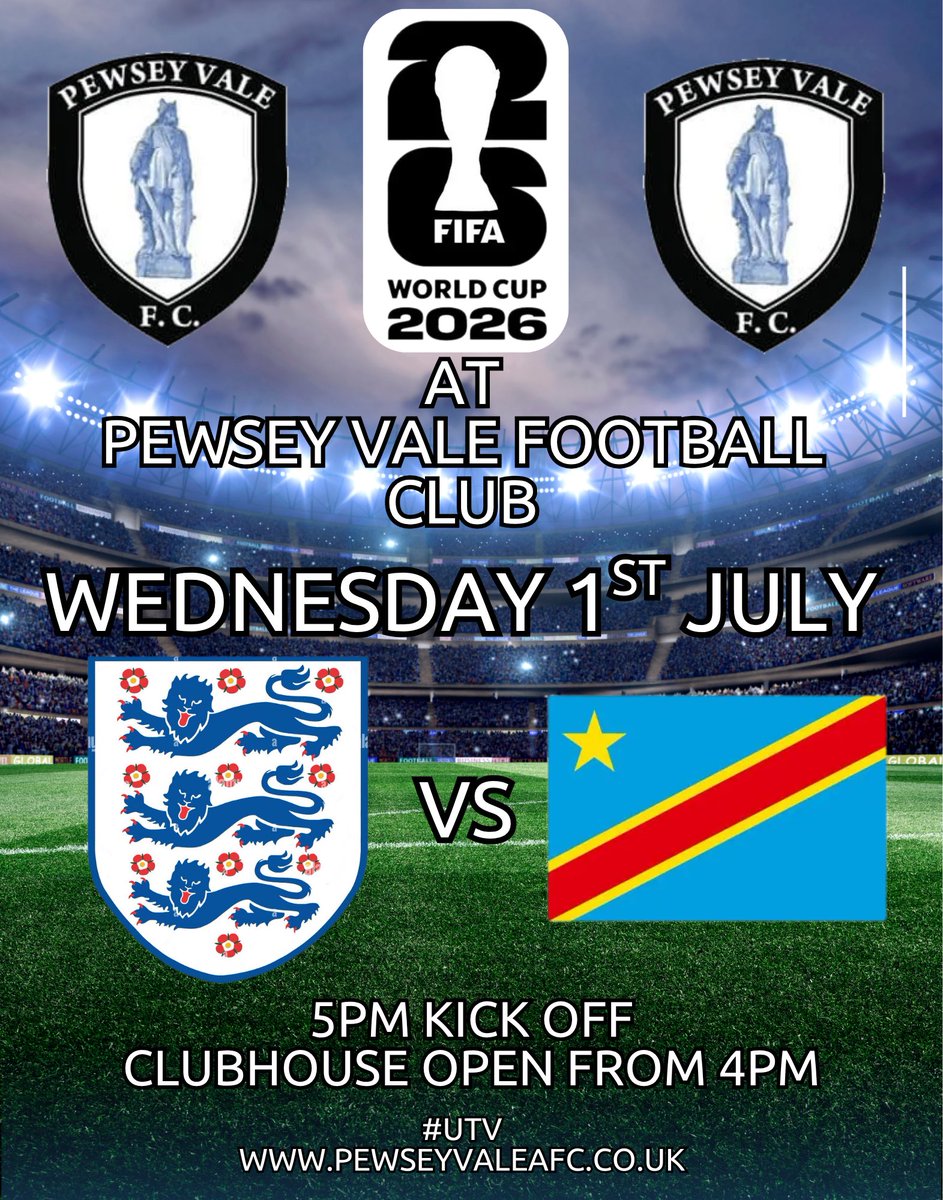 pewseyvalefc's tweet photo. ⚫️⚪️ This Week at PVFC ⚫️⚪️

Tues/Thurs - Preseason Open Training Sessions, 7pm Start

Weds - 🏴󠁧󠁢󠁥󠁮󠁧󠁿England vs Congo DR🇨🇩, 5pm KO, Club open, 4pm🍺☕️ 

Sat - Double Header Friendlies
⚫️1:30pm KO: First vs @BemertonHeathFC 
⚪️4:30pm KO: Dev vs @MELKSHAMTOWNFC Dev
🍺 ☕️ Club open, 1pm https://t.co/Td7yBZP7Ph