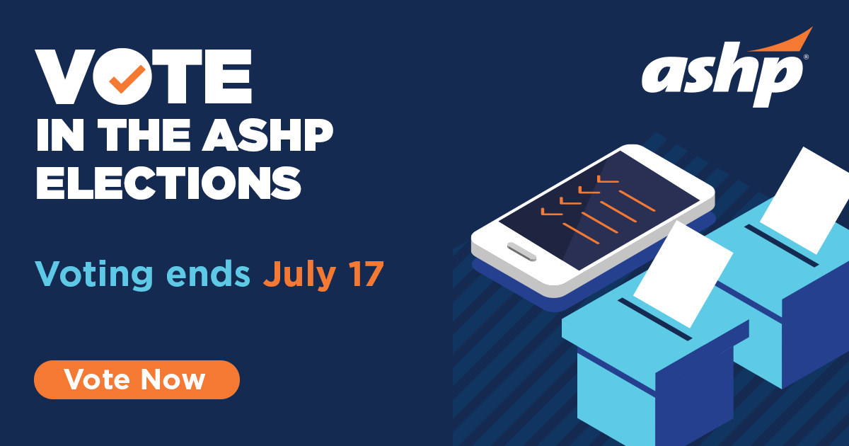 ASHPOfficial's tweet photo. Vote for Kristi Gullickson or Jennifer Tryon to be ASHP President-elect. Learn about the candidates, including ASHP members running for positions on the Board of Directors and Pharmacy Practice Sections, at https://t.co/I81KSX6T7i. Use the election validation number sent via email on June 18 and your ASHP I.D. number to vote before the deadline on July 17.

https://t.co/EZnmxiIoFl