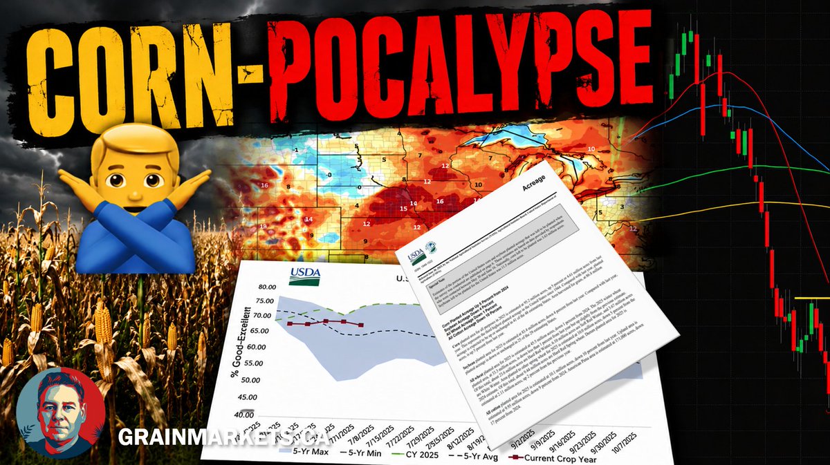 CanadianAgMKTS's tweet photo. Corn COLLAPSES ahead of acreage report.  Spring wheat in real trouble!
#corn #soybeans #acreage #USDA #wheat @westcdnag
Watch here:
https://t.co/xwY0qqrwFP https://t.co/npRCipJ2T9