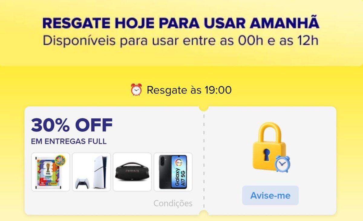Guru_dos_cupons's tweet photo. 🔥 30% OFF em produtos participantes!

⏰ Resgate às 19h para usar à meia-noite

📲 Como resgatar:
1️⃣ Abra o link no app.
2️⃣ Toque em *Mais+ no canto inferior direito.
3️⃣ Acesse " Cupons Relâmpago do 7.7".
4️⃣ Resgate o cupom e use quando ativar à meia-noite.

🔗 https://t.co/K84yU7ZrDE

❤️ Convide um amigo: https://t.co/N9z3GrsgQD
📲 Telegram: https://t.co/XjUfc3WEJm
📘 Instagram: https://t.co/xOC7phdlqe
🐦 Twitter (X): https://t.co/ffCbE47AXD