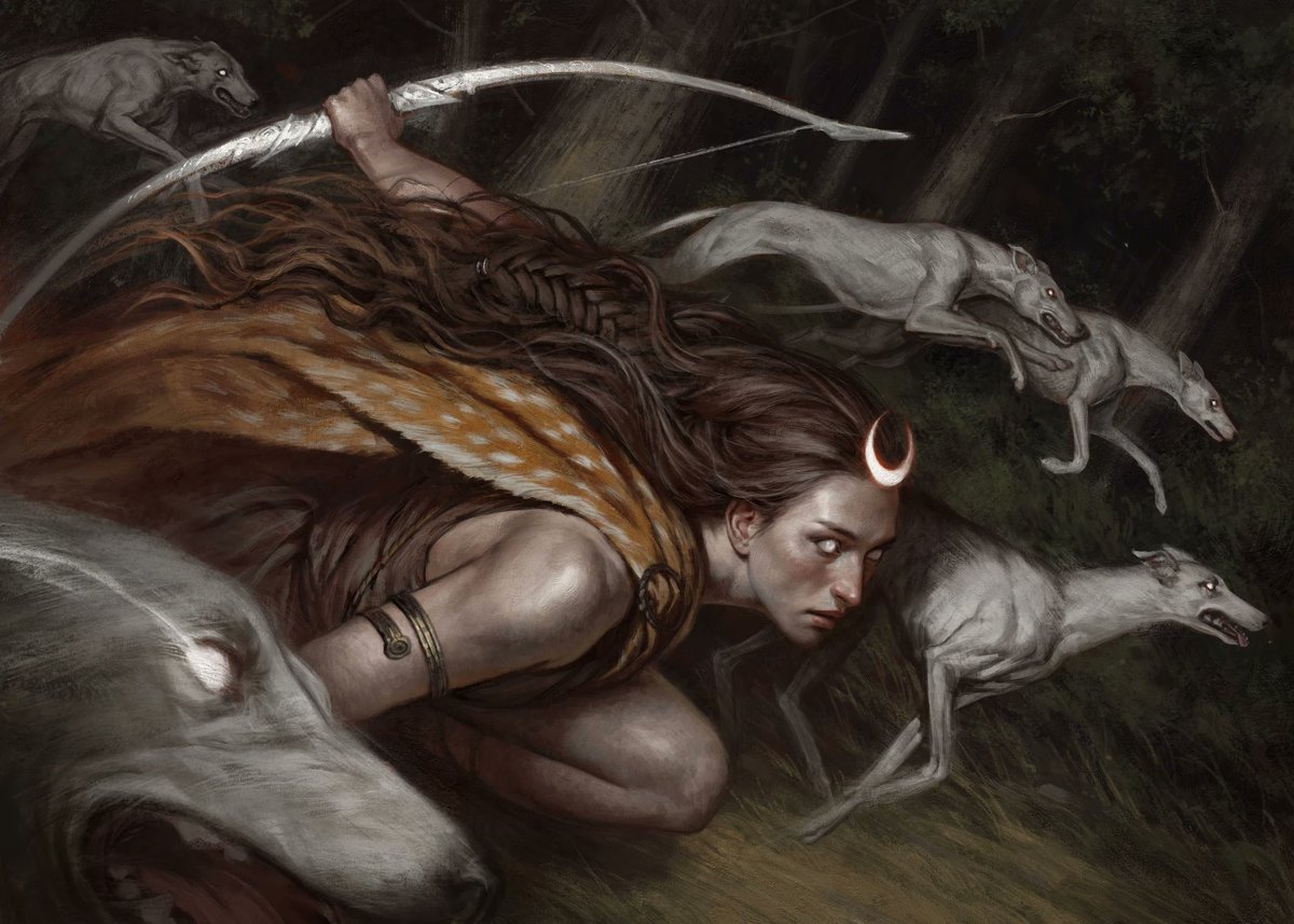 solisolsoli's tweet photo. Artemis Leading the Hunt, by Ivana Abbate https://t.co/cUCKbI7jDE