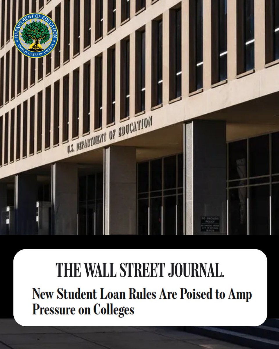 EDUnderSecKent's tweet photo. The Trump Administration’s policy is simple: if programs do not leave graduates better off than if they never enrolled in college, then taxpayers won’t subsize their failing programs anymore. https://t.co/kTKJ6aoUeX