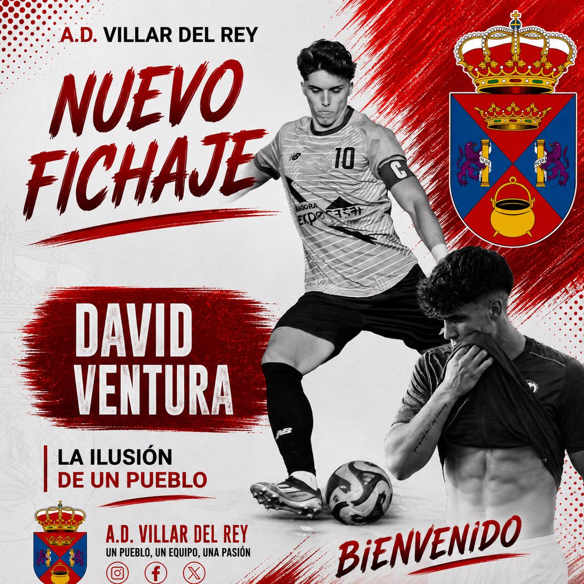 AD_VillardelRey's tweet photo. ✅ OFICIAL

𝑫𝒂𝒗𝒊𝒅 𝑽𝒆𝒏𝒕𝒖𝒓𝒂 

NUEVO FICHAJE  ✍🏼

Jugador de gran calidad técnica, con un excelente trato de balón y un destacado físico, David puede desempeñarse tanto como mediapunta como en el centro del campo, aportando equilibrio, creatividad y llegada al equipo. https://t.co/EhrRyNjLLJ